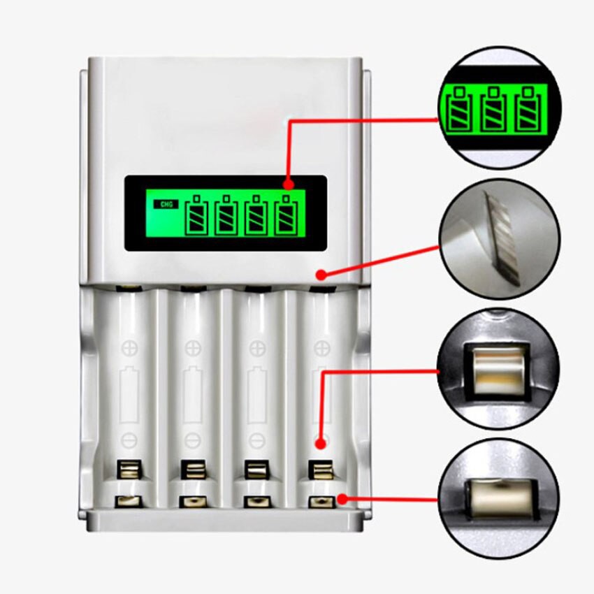 Charger Battery Ni-MH AA AAA LCD RECHARGEABLE Baterai Cas Ulang 1.2 9V - BA-02 AA