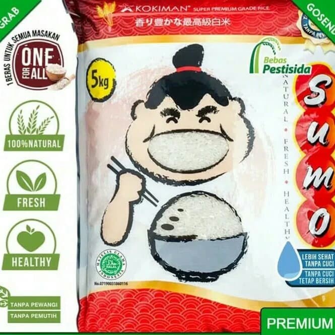 

[KHUSUS GOJEK/GRAB] Beras Sumo 5Kg (Kemasan Merah)