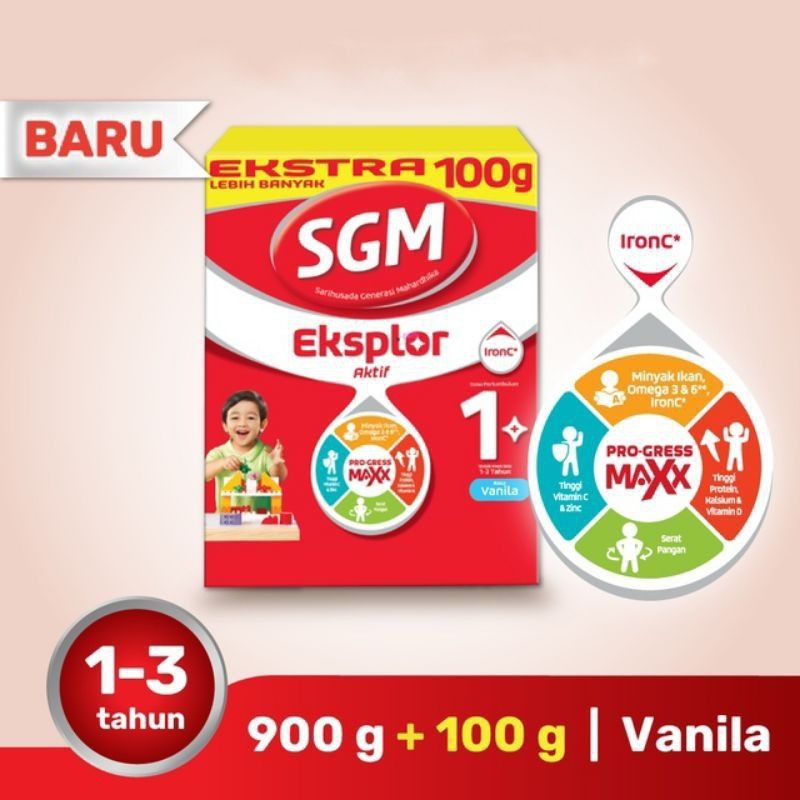 SGM 1+ eksplor vanila  900+100 gr - Susu Murah