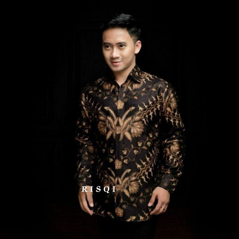 KEMEJA BATIK PRIA MODERN BATIK LENGAN PANJANG MOTIF PUTRIMALU