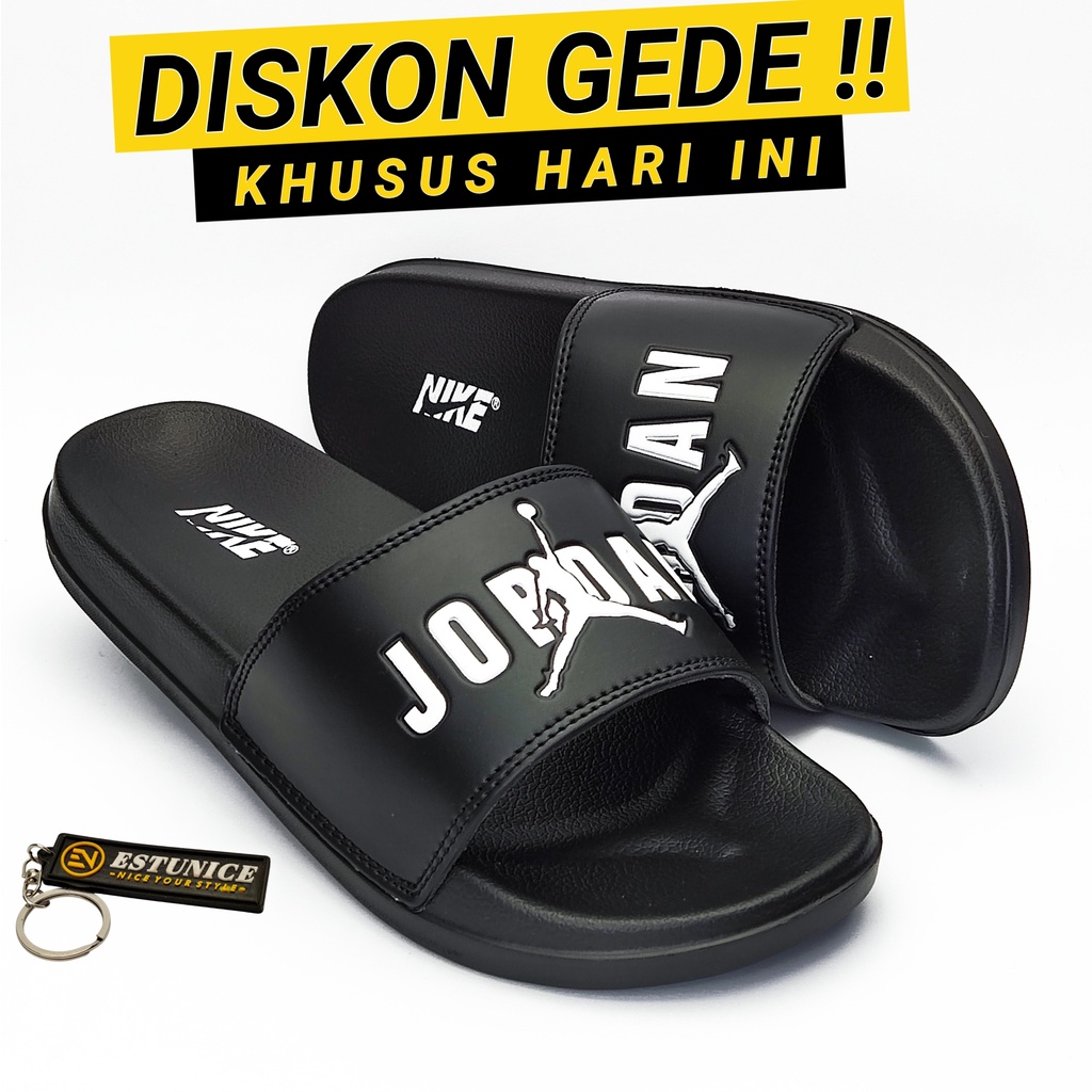 Sandal Sendal Slop Selop Slip On Slide Pria Wanita Cowok Cewek Laki Laki Casual Kekinian Murah CP-Nike Jordan