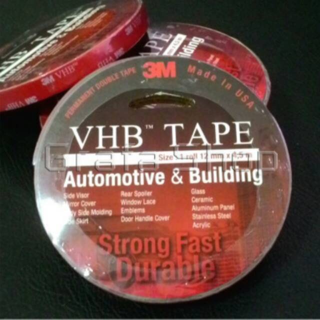 

Double Tape Perekat 3M VHB Isolasi Bolak Balik 12mm X 4.5m