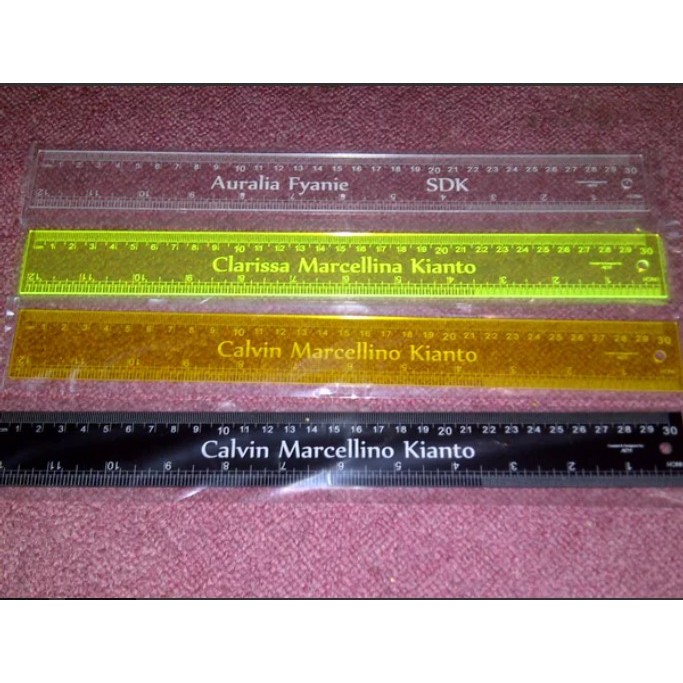 

Penggaris Acrylic Laser Engraving / Printing CUSTOM Nama / LOGO