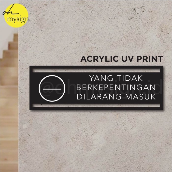 

Terlaris Sign Akrilik Staff Only Laser Cut UV Print Modern Label Sign