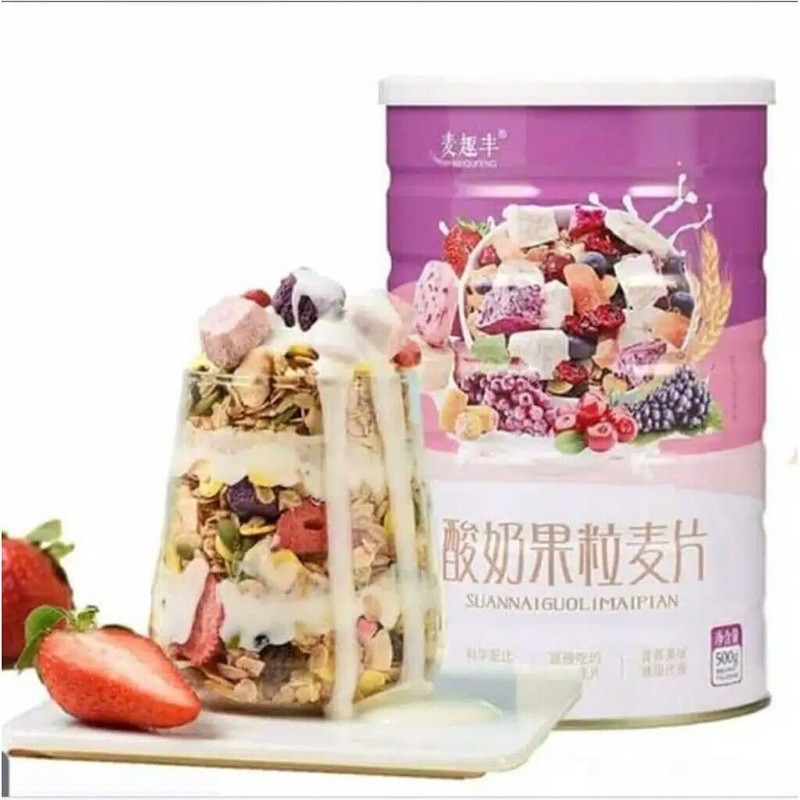 

YOGURT OATMEAL IMPORT MAI QU FENG Kaleng 500gram.