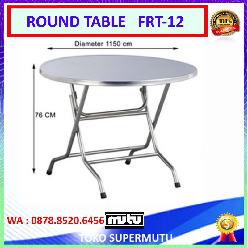 Meja Bulat Lipat Stainless FRT-12 Round Table