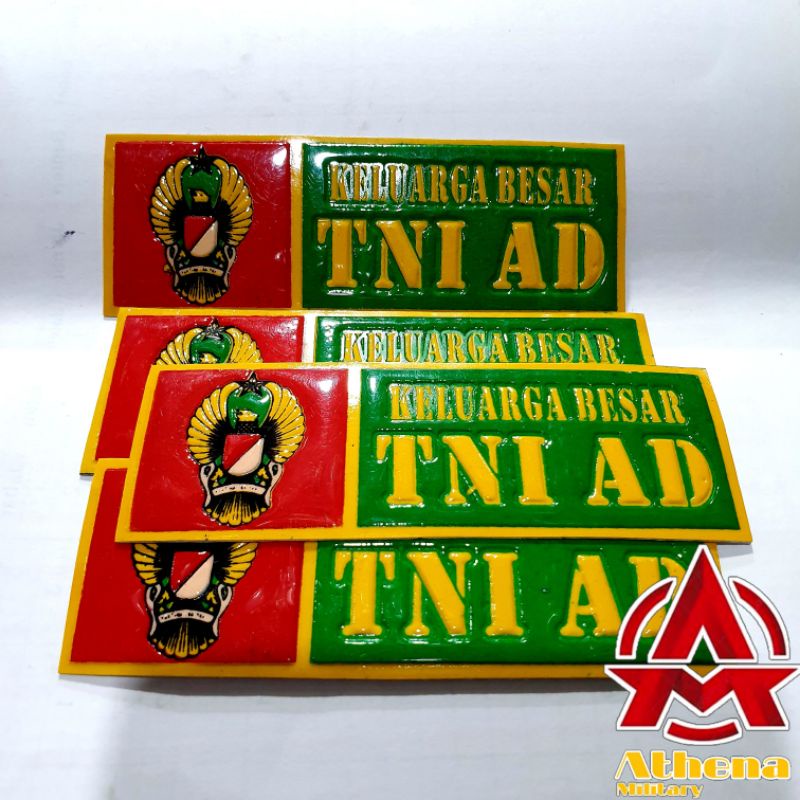 Stiker plat embos TNI AD 1 pasang ( 2 buah )  | Stiker plat motor TNI AD | stiker TNI AD | Stiket plat TNI AD Sticker Plat Embos untuk mobil atau motor.