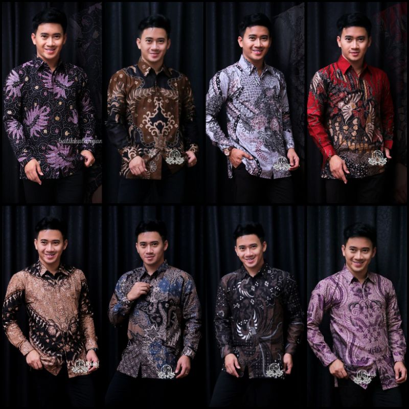 Kemeja Batik Pria Modern Lengan Panjang Casual Modis Slim Fit Trendy Masa Kini OL 162