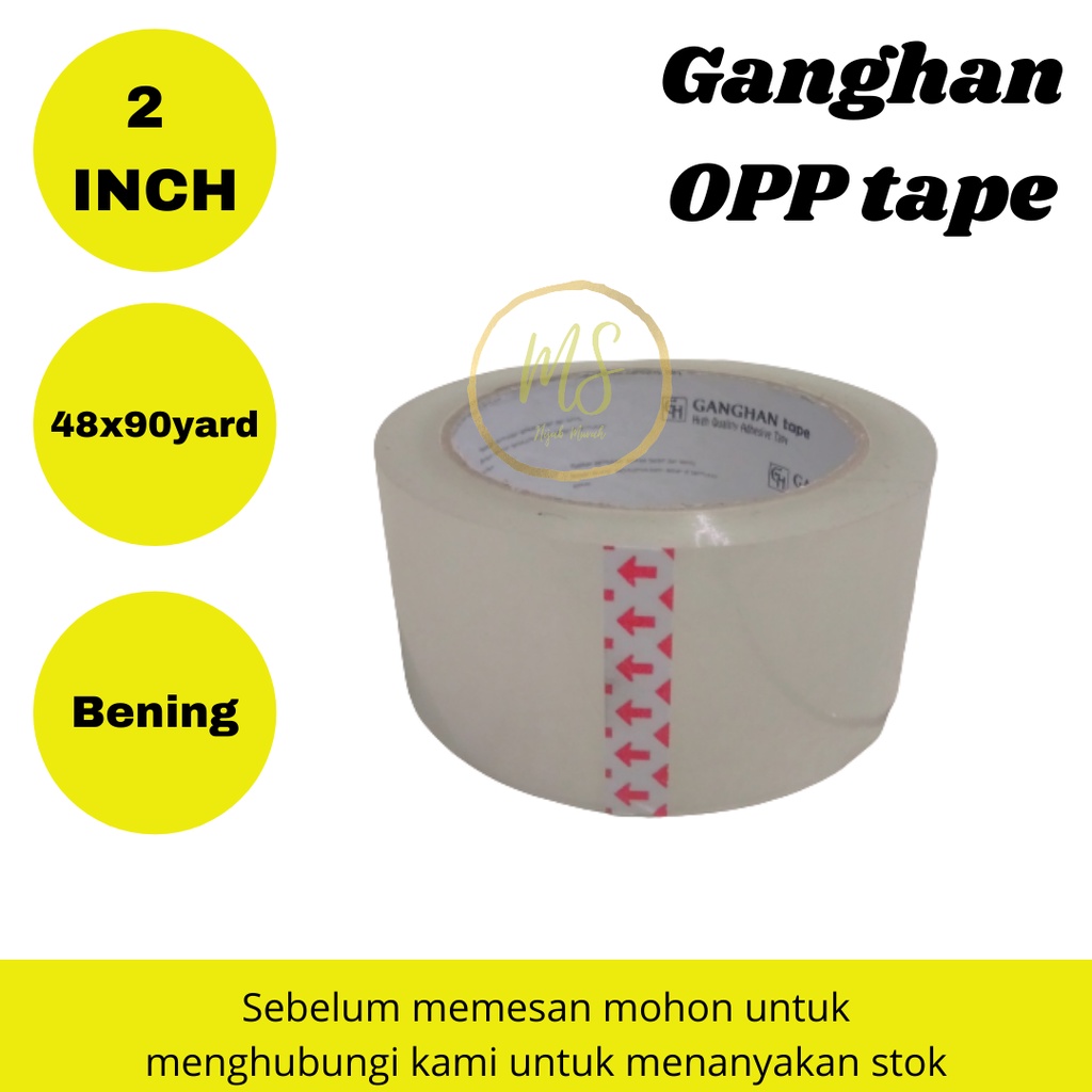 

GANGHAN OPP TAPE BENING UKURAN 48x90yard KETEBALAN 2inch