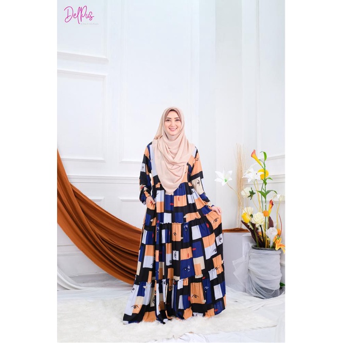 DELPUS Oneset Vcool Crop by Della Puspita Setelan Setcel One Set Pakaian Baju Tidur Wanita BAHAN RAYON PREMIUM ADEM-GAMIS VIOLA  MATA