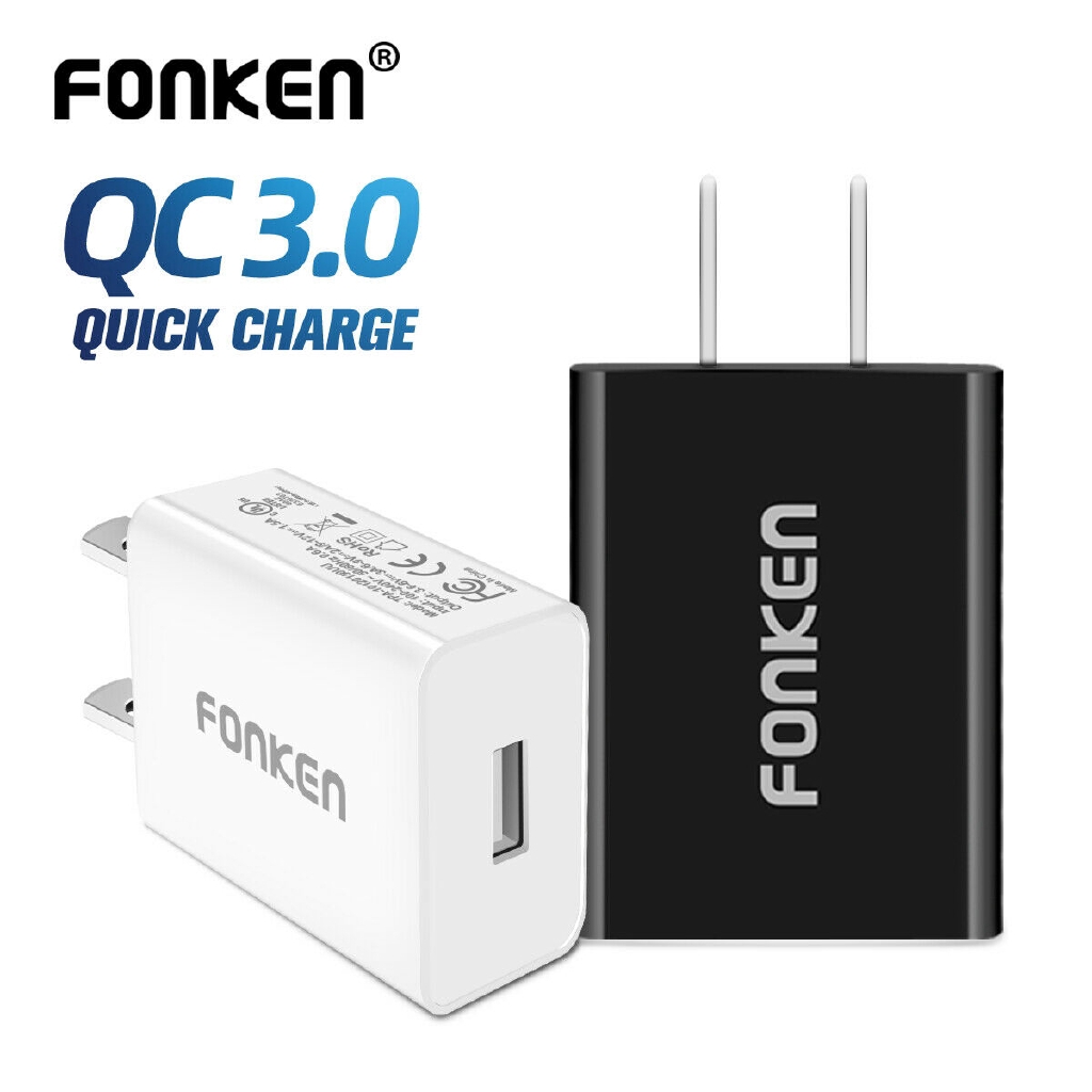 

FONKEN 18W USB Wall Charger QC 3.0 Phone Charger US Plug with Smart IC For Phone