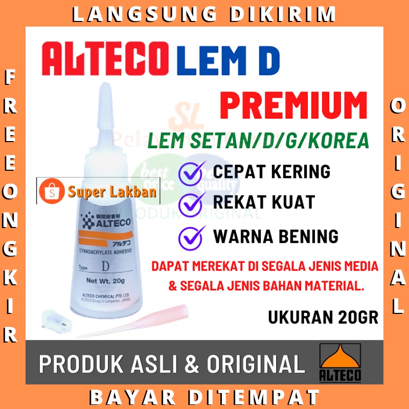 Lem Super Glue Alteco Instant Glue Japan Cyanoacrylate Botol Grade D Lebih Aman No Harmful Chemical