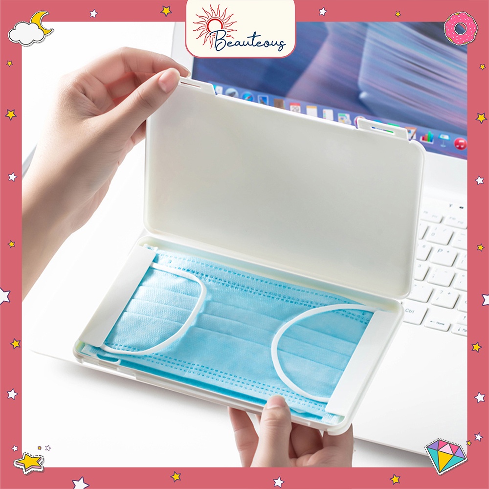 Kotak Tempat Penyimpanan Masker Aksesoris Portable Orgnizer Storage Box Travel Size Anti Debu