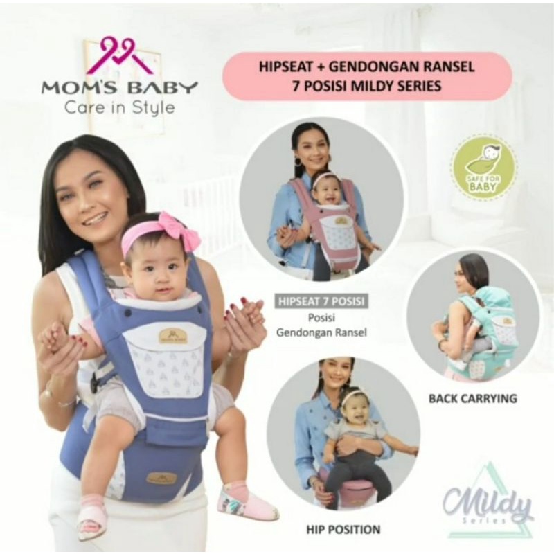 Mom's Baby Gendongan Ransel + Hipseat 7 Posisi Mildy Series (MBG2019)/Gendongan Bayi