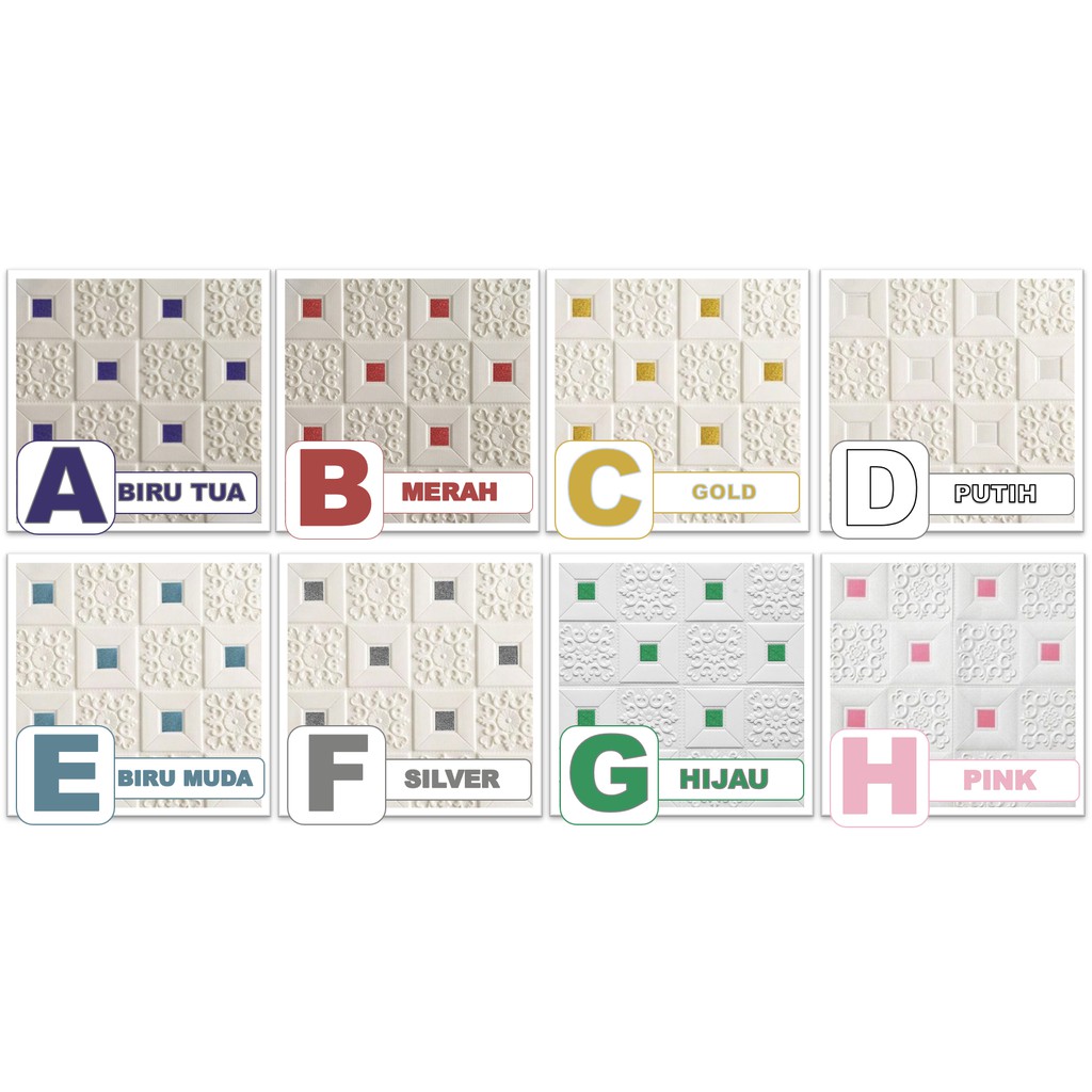 OSM JKT H719 Wallpaper Dinding Foam 3D / Motif Batu Bata / Motif Batik /Motif Kayu / Sticker Dinding-Batik