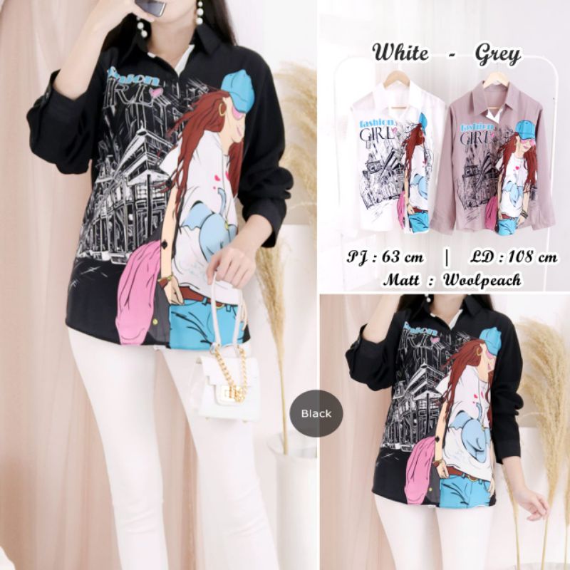 Kemeja woolpeach terbaru import