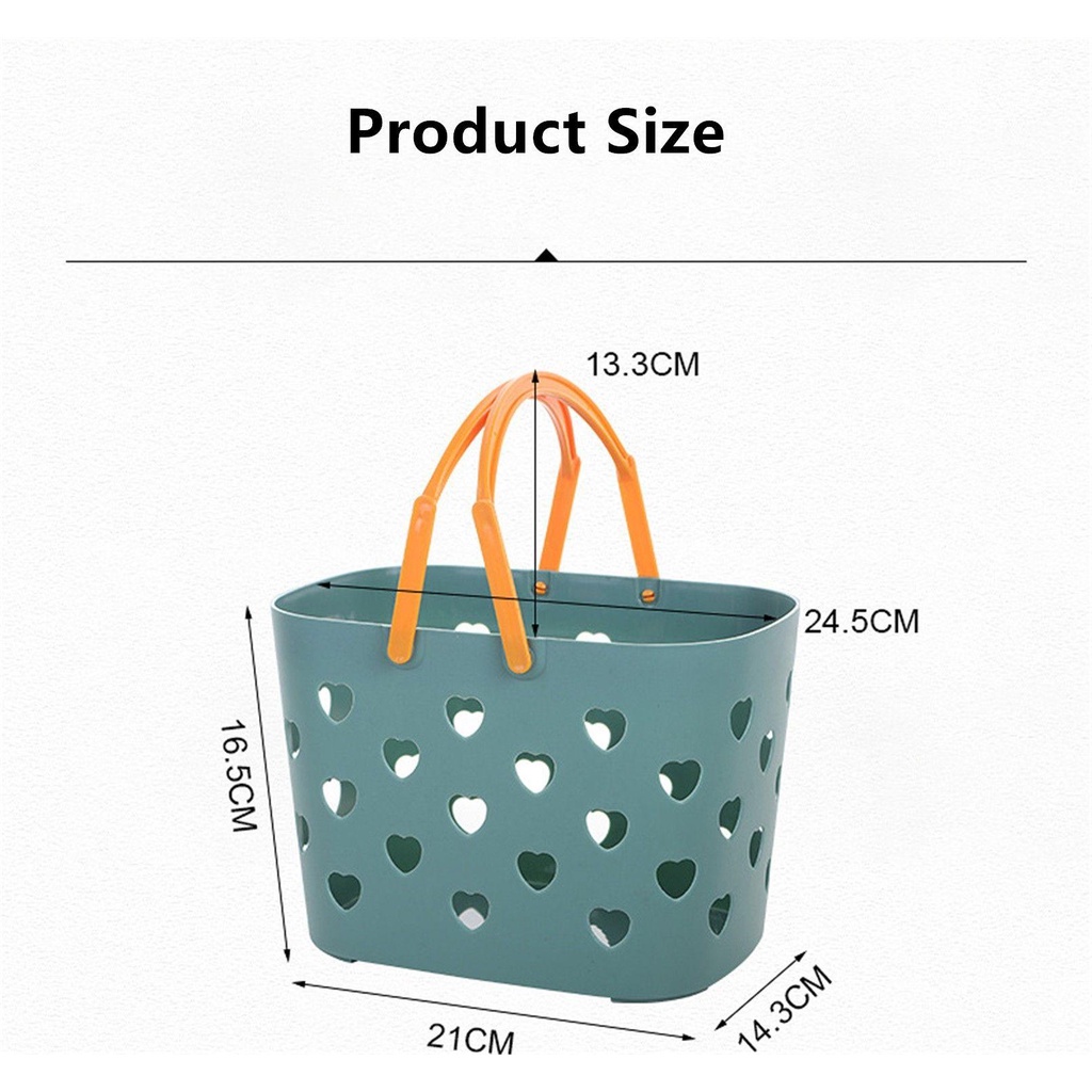 Chookyy Shower Tote Cute Heart Tempat Organizer Mandi Plastik