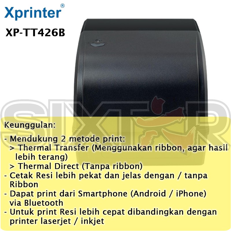 Xprinter XP-TT426B Thermal Transfer / Thermal Direct Printer Barcode Label USB + Bluetooth [110mm]