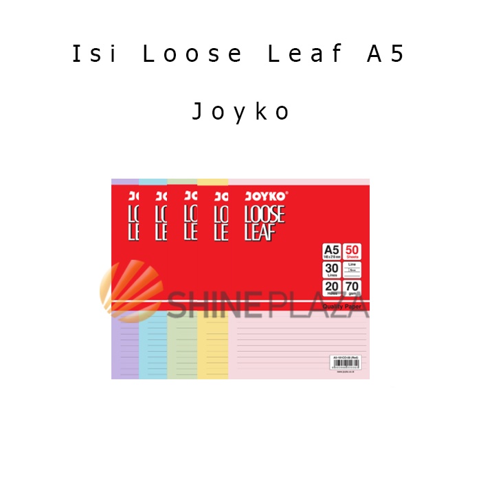 

Isi Loose Leaf Warna A5 Joyko - Refill Kertas Binder Ruled Color Paper