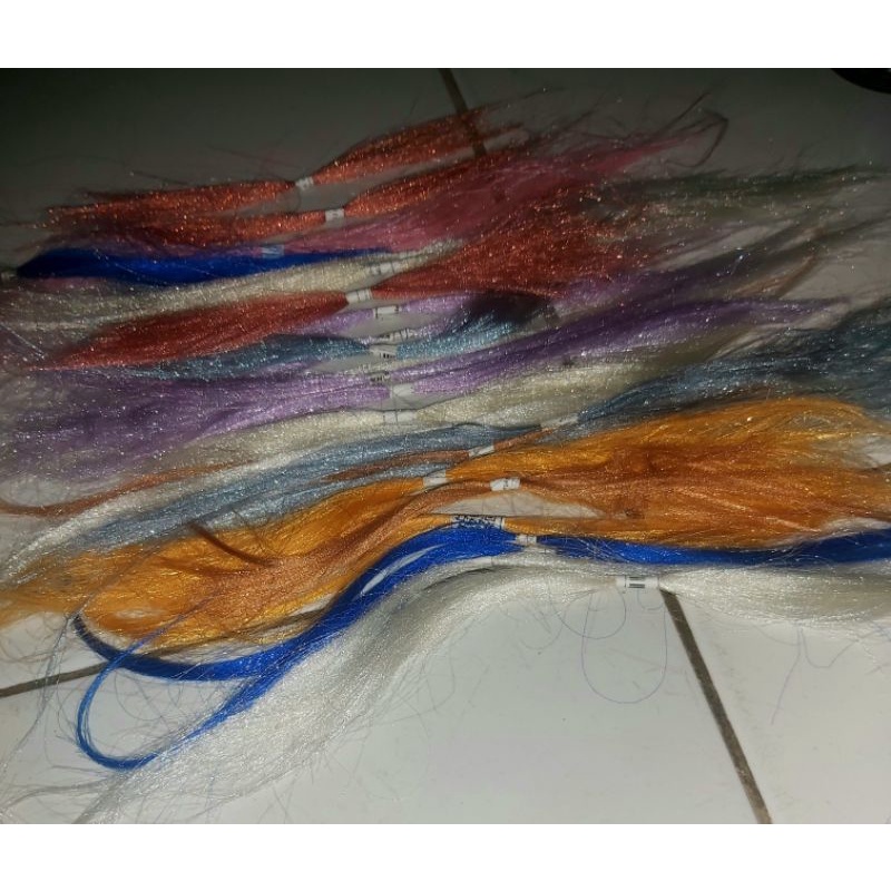 Kain Sabiki Kilap Bahan Umpan Pancing Cumi Udang / kontrekan Apollo_Organdi Sutra Organza Hologram