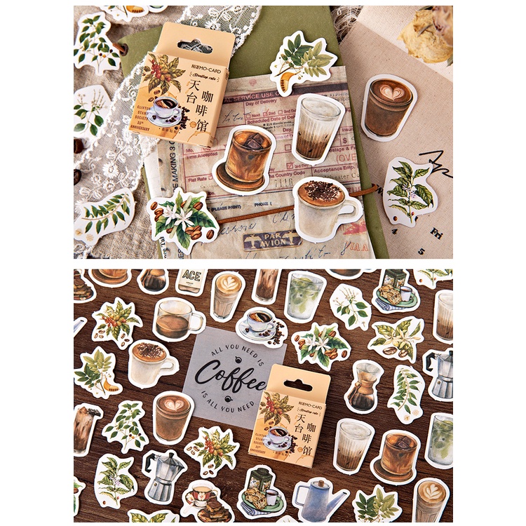 46pcs/set Stiker Amplop Afternoon Tea Shop Untuk Dekorasi Komputer