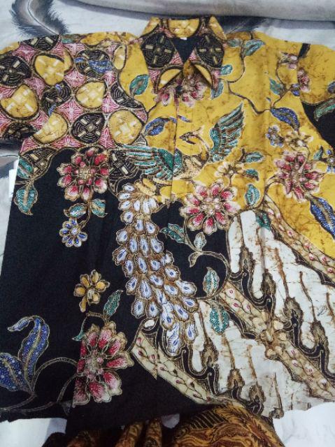 Keren Batik Hrb026 Kenongo Kemeja Tosca Pendek Pekalongan Padi M L Xl Sogan Tulis Halus Kemeja Batik