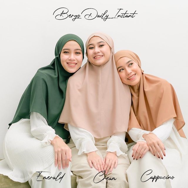 Hijab Jilbab Kerudung Khimar Instan Syari Bergo Tali Non Pet Jersey Premium Aisyah L