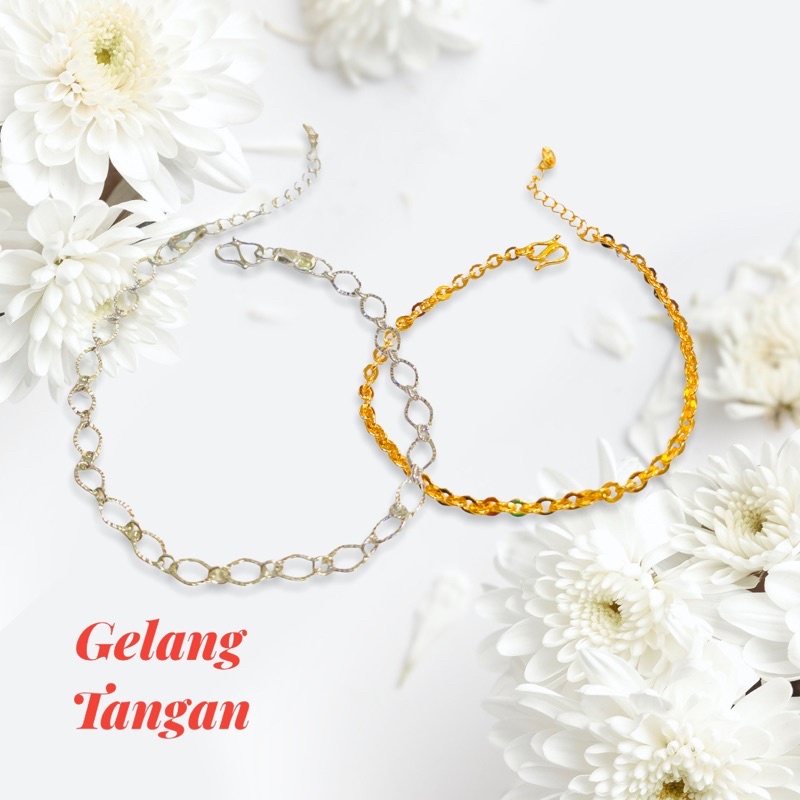 gelang tangan wanita perhiasan pengganti emas//gelang