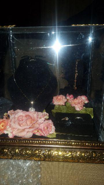 Kotak Perhiasan Cincin Kalung Gelang Jam Tangan Alas Frame Tutup Mika Seserahan Hantaran Pernikahan