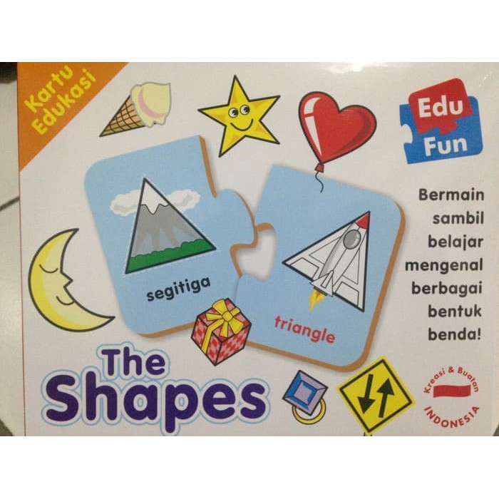 Edu Fun The Shapes - Kartu Edukasi Bentuk - Puzzle Kartu Mainan Edukatif