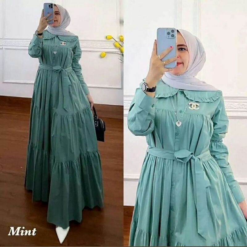 Kiranti Maxy Jumbo/Long Dress Polos Terbaru 2022/Gamis Matt Katun