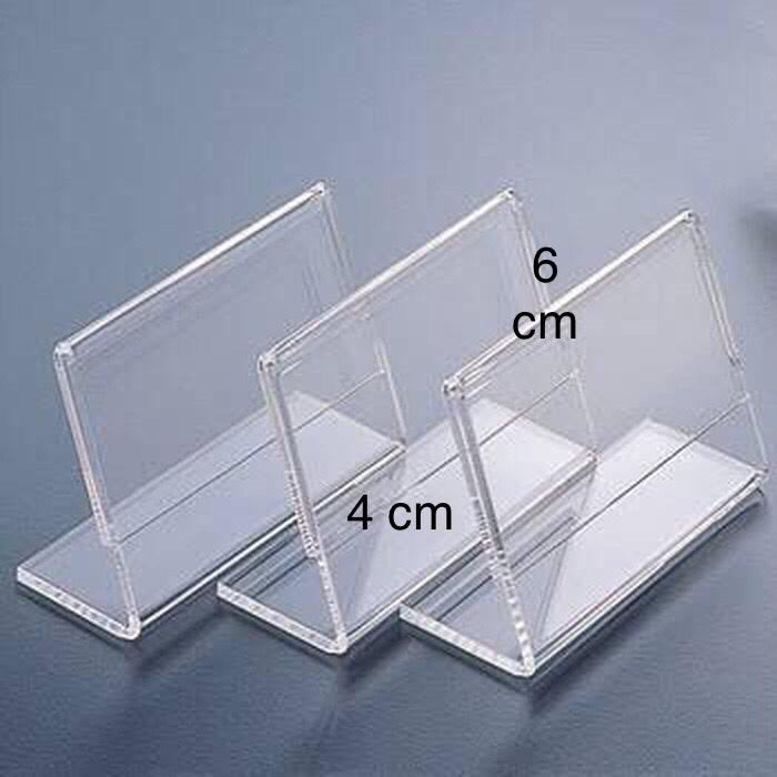 

Name/Price Tag/Label Display/Stand Acrylic/Akrilik Model L. 4X6 Cm Kode 804