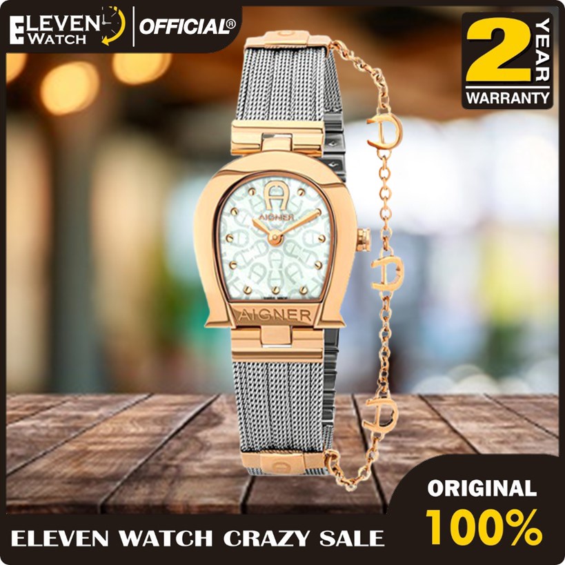 [Promo] Jam Tangan Wanita Aigner Cremona Silver And Rose Gold Women's Watch M A115203 Stainless Stee