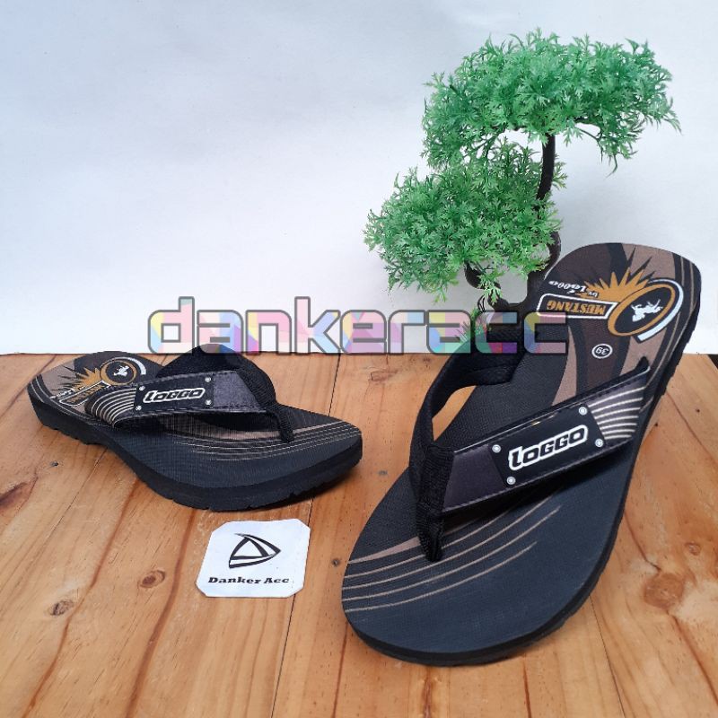 Sandal Jepit Pria Loggo Original - Sandal Pria Casual Loggo Mustang Sandal Logo