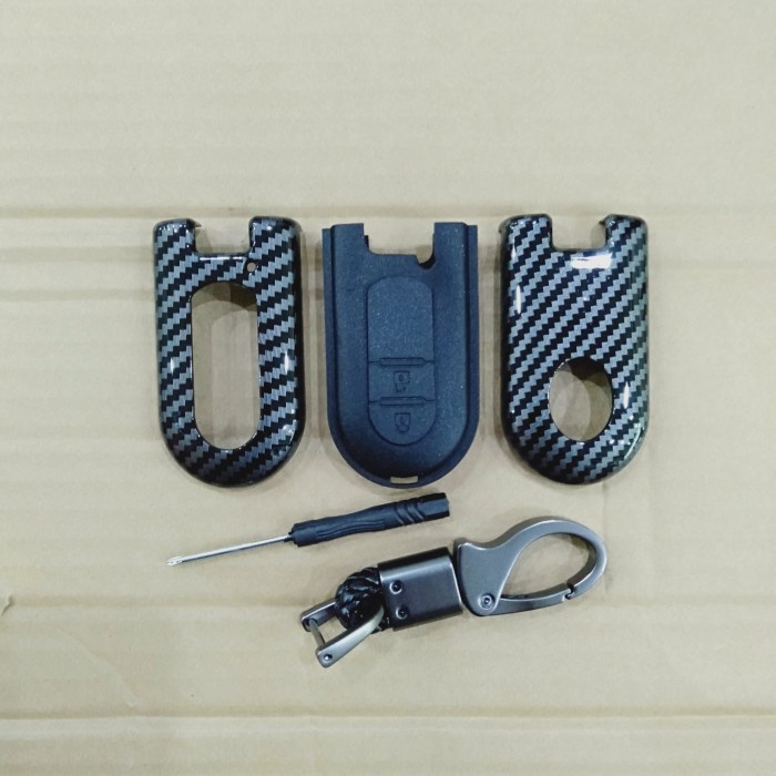 Kesing remot carbon + silikon mobil Rush Terios 2018.karbon