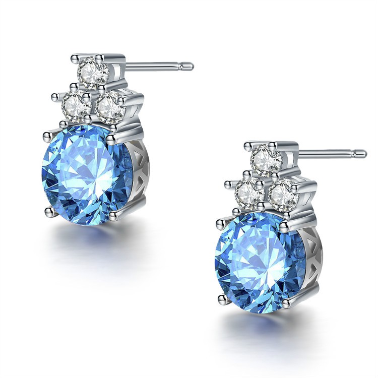 Anting Wanita Berlian Zirconia Topaz Perhiasan Silver Perak JA-011