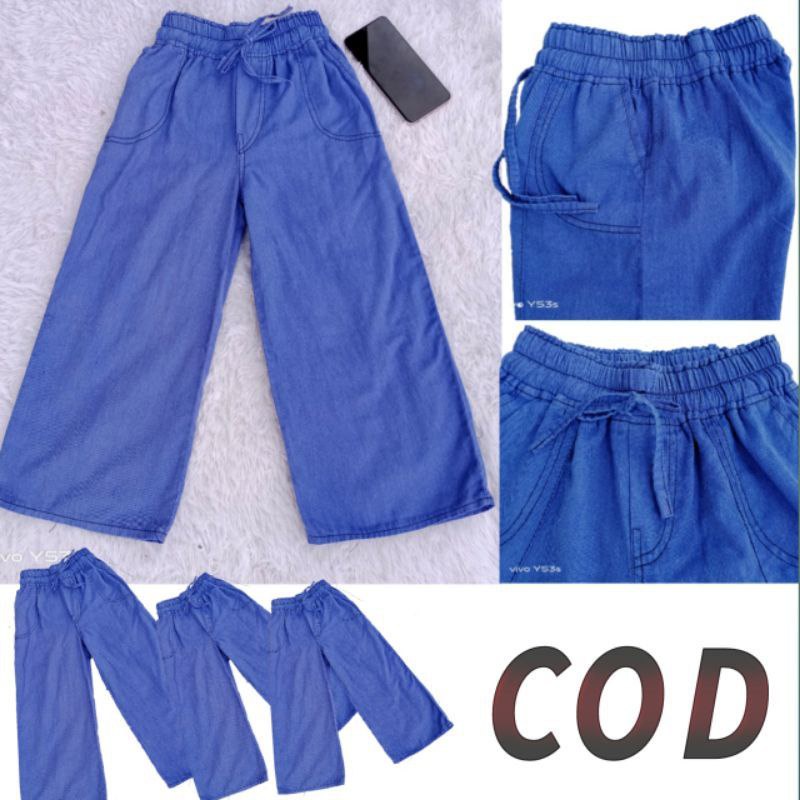 KULOT JEANS ANAK/CELANA KULOT ANAK JEANS WASHED KISARAN USIA 6-13TAHUN