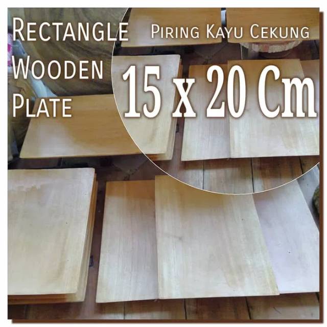 Rectangle wooden plates 15 x 20 cm piring kayu cekung piring saji