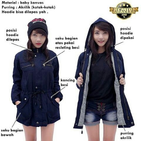 JAKET WANITA PARKA AKLIRIK CEWE | JAKETWANITA MURAH BABY CANVAS HOODIE BISA DILEPAS PREMIUM QUALITY