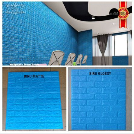 Wallpaper Dinding Wallpaper Stiker Foam Motif Bata Matte Dan Glossy 3D Ukuran 70X77 Cm - WORLDHOME