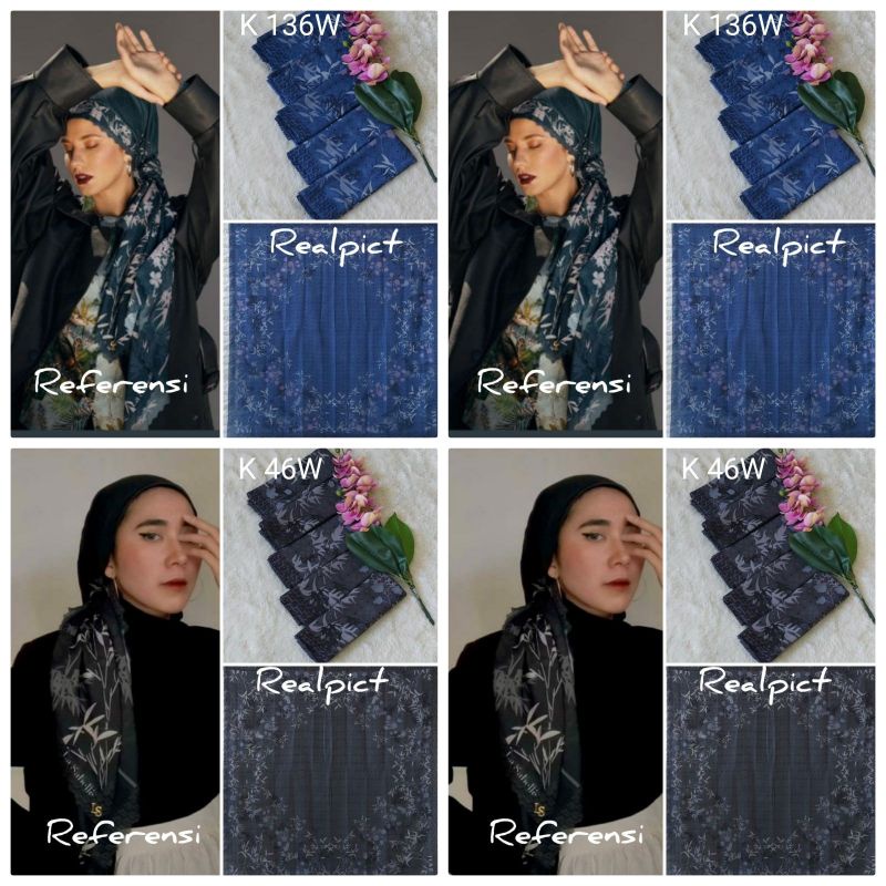 kerudung segi empat  motif voal motif lasercut denay motif voal motif premium (harga grosir partai)