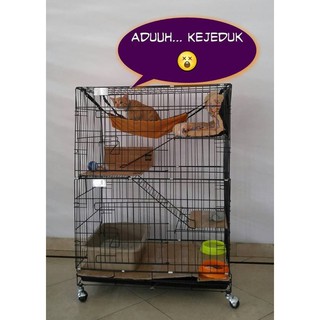 Kandang Kucing Anjing Hewan - Ukuran 3 Tingkat 2 Pintu ...