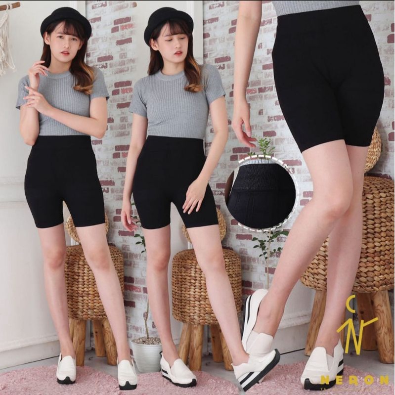 Legging pendek 2per4 Polos - Legging Selutut |legging pendek High Waist import