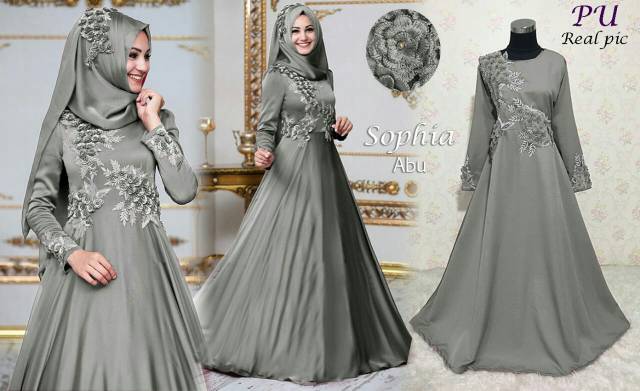 maxi sophia syari ori pu - maxi dress muslim murah - gamis cantik bordir balotelli premium