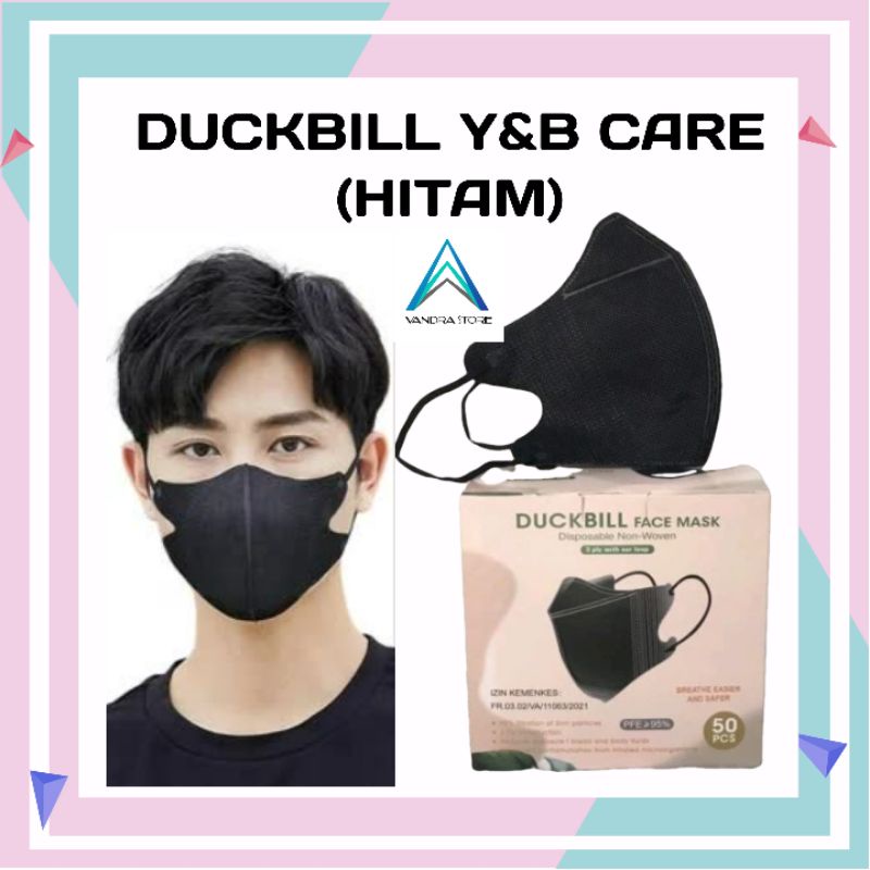 Masker Kf94 isi 50pcs 4ply High Quality Bahan Nyaman dan Lembut Semarang-DB HITAM Y&BCARE