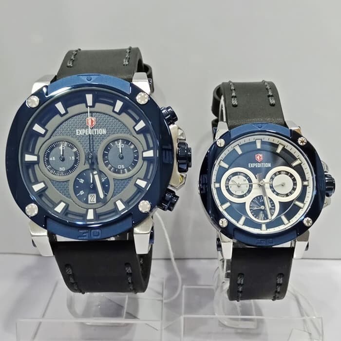 Sale Jam Tangan Couple EXPEDITION 6606 Blue Silver ORIGINAL RESMI Berkualitas