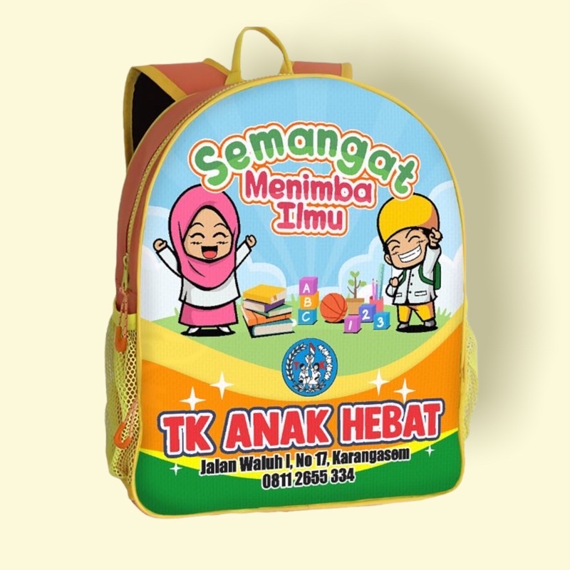 

Tas Anak Custom - Tas Anak PAUD/TK Tema Sekolah Muslim 20 [KidBags Non Kantong] - 1 HARI JADI