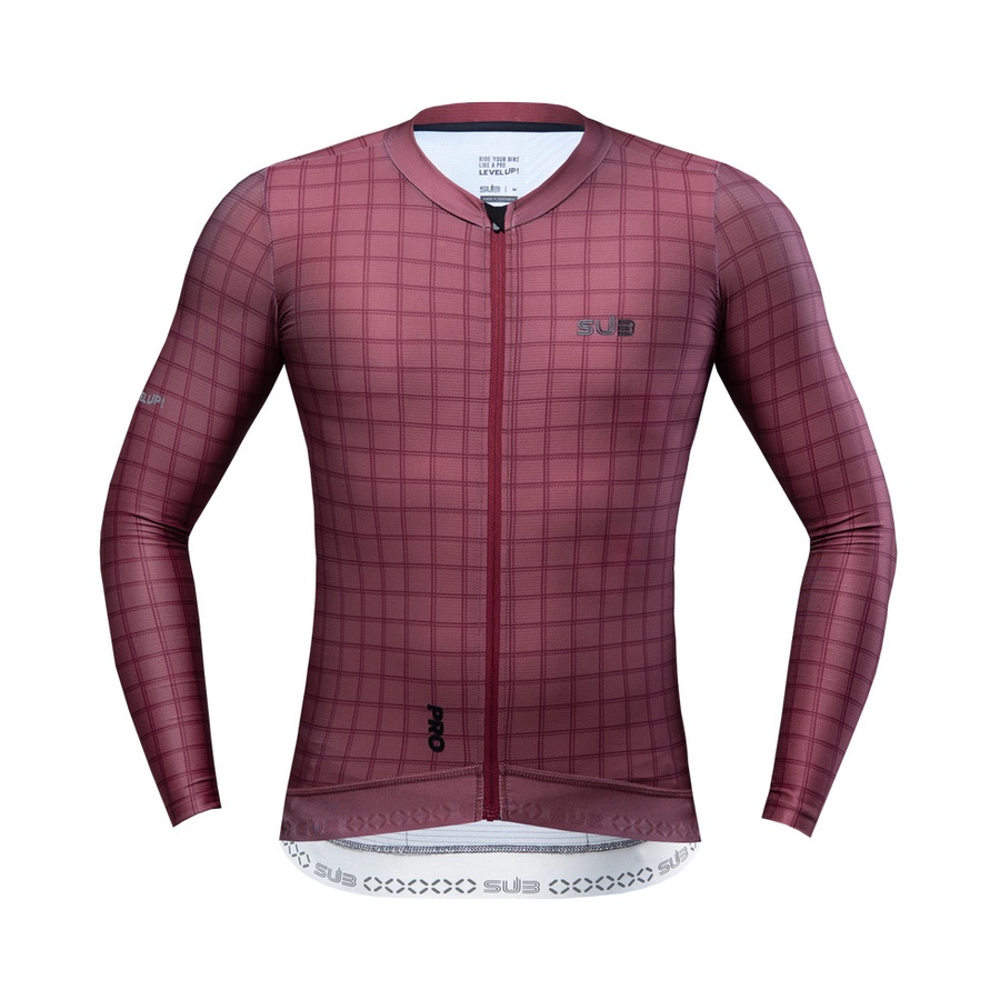 SUB JERSEY sepeda PRO LONG Flanel RED Brown subjersey cycling unisex