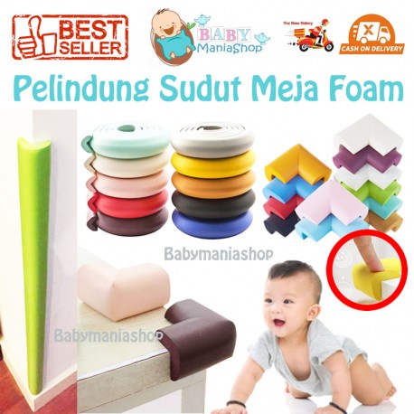 PELINDUNG PENGAMAN SUDUT 2m SIKU MEJA Empuk Tebal Aman + Double Tape Perekat Corner Protector Baby Safety Keamanan Bayi NBR Foam Gabus Karet Babymaniashop