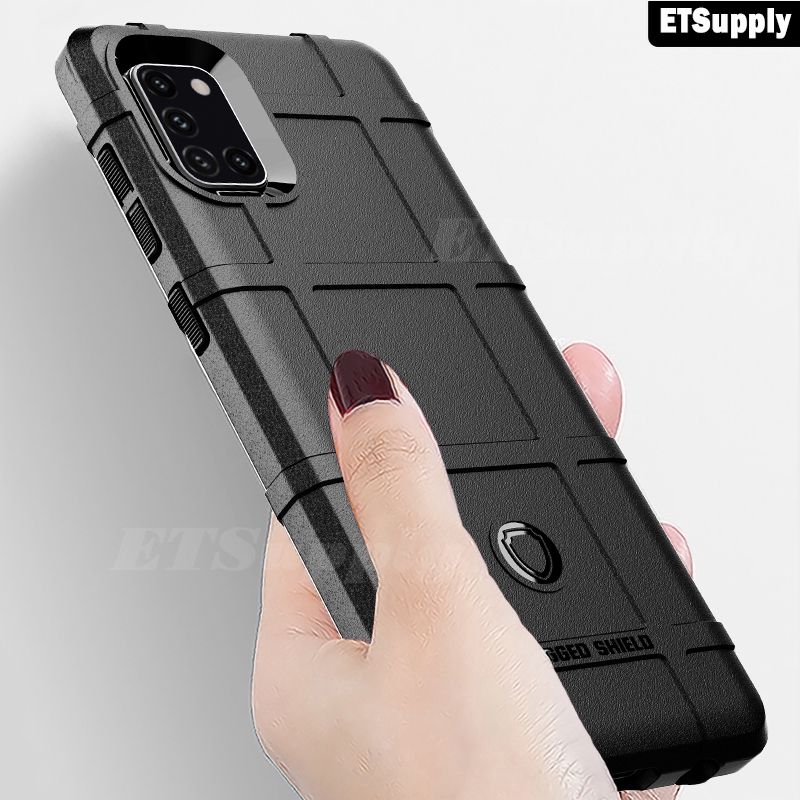 ETS untuk Samsung Galaxy A31 A11 A01 Mewah Silicone Shockproof Phone Case Cover Soft Carbon Fiber An